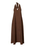 Selected Femme vilmi ankle neckholder dress chestnut